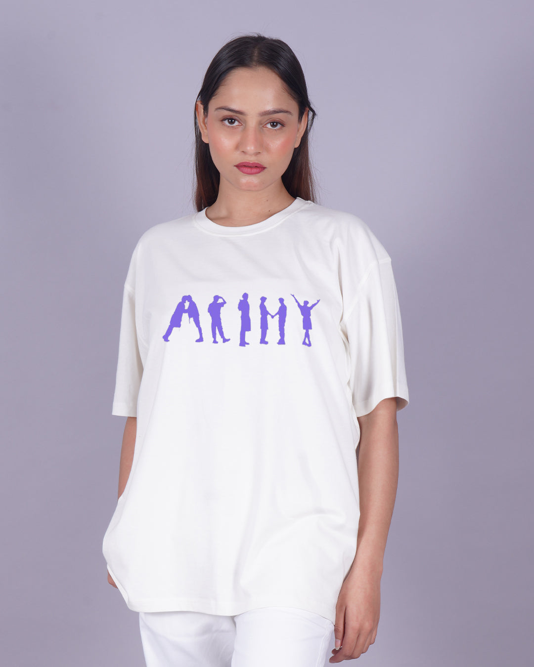 Pack Of 2 - Women BTS Oversized T-shirt - Army