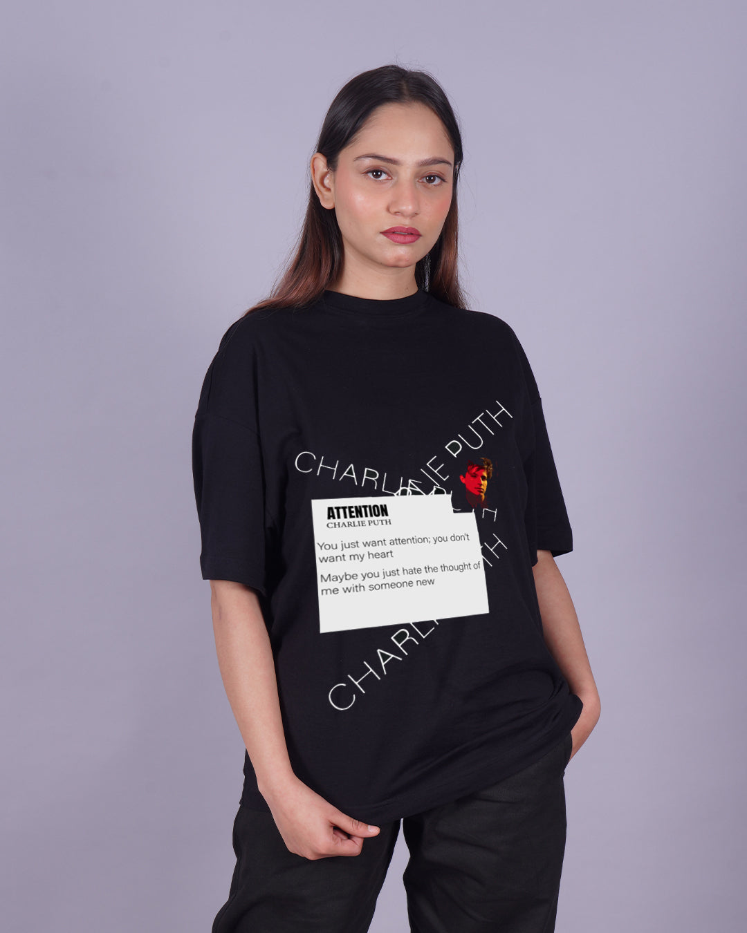 Women's Charlie Puth T-Shirt Combo - Got Stuck Up In My Head & Attention