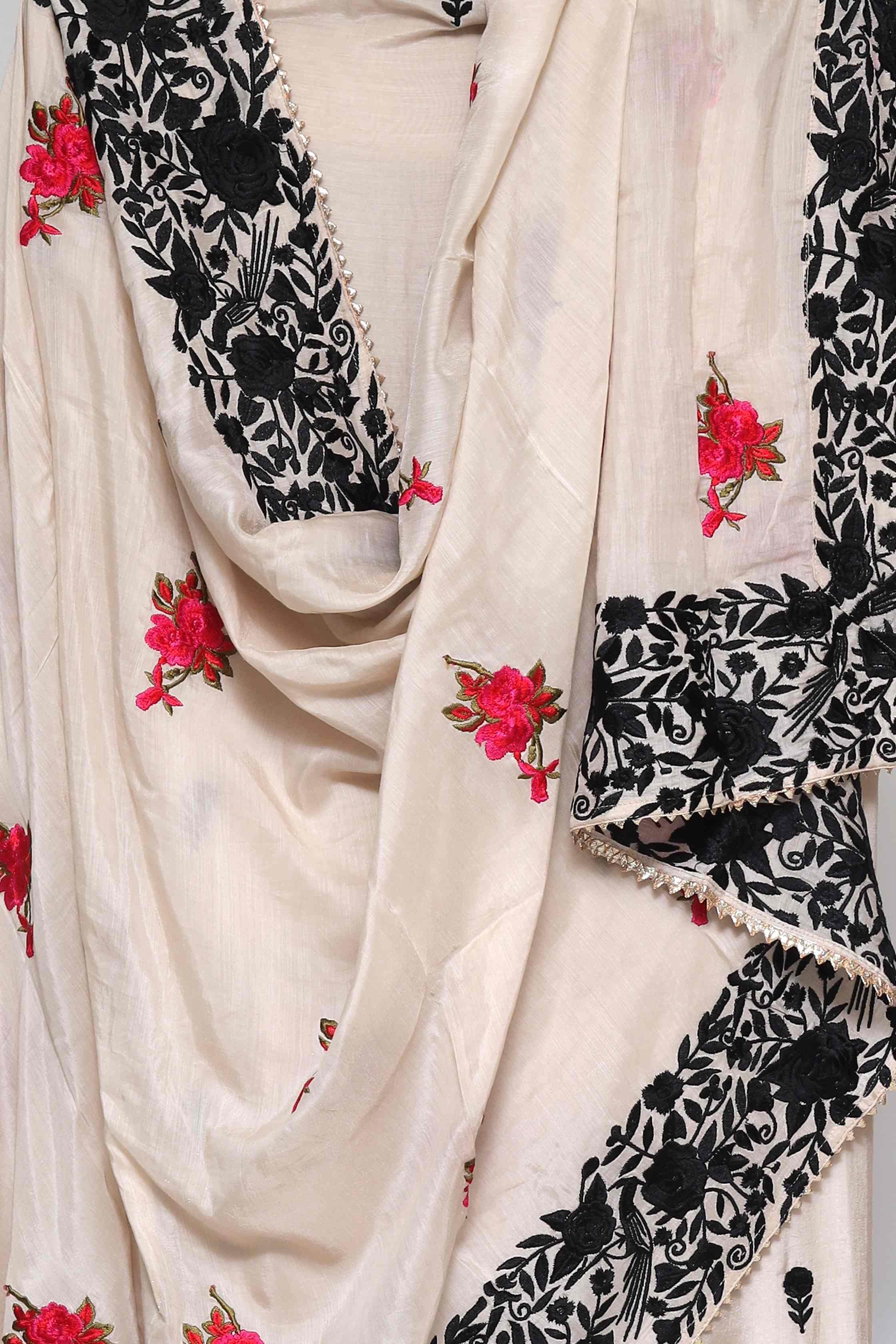 FAUN EMBROIDERED COTTON SILK  UNSTITCHED SUIT SET