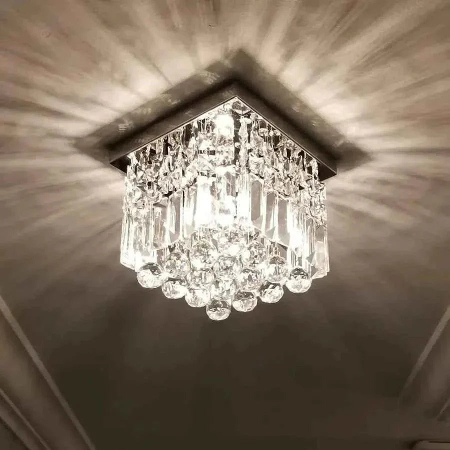Crystal Radiance Chandelier – Mini Modern Flush Mount Crystal Ceiling Light