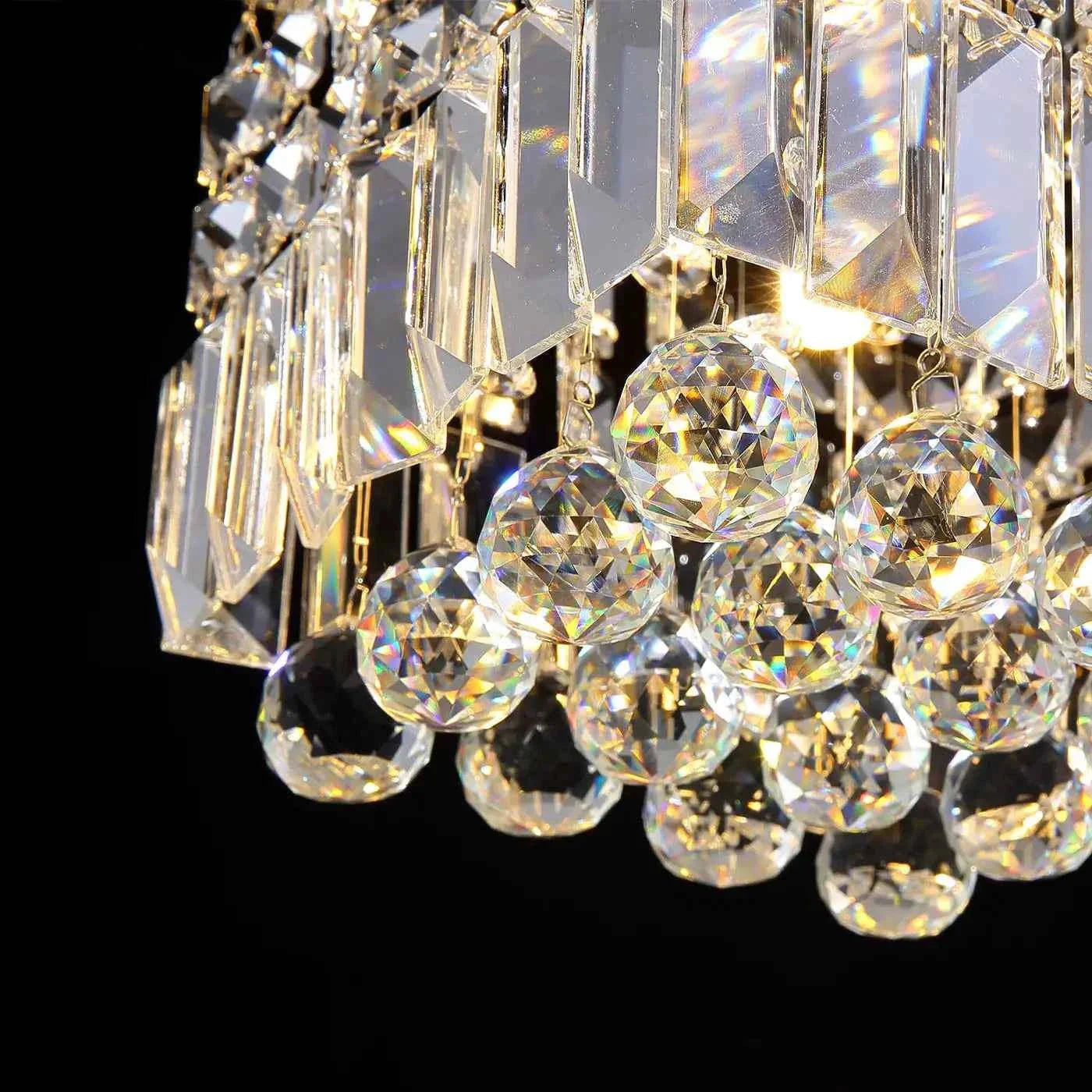 Crystal Radiance Chandelier – Mini Modern Flush Mount Crystal Ceiling Light