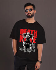 Men's Black  Oversized T-Shirt - Death Note(*)