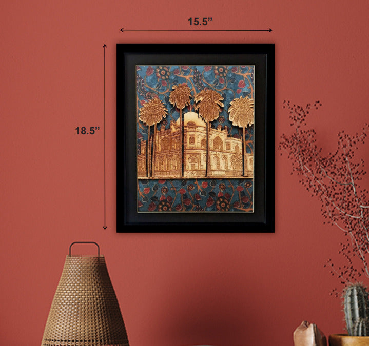 HUMAYUN’S TOMB FRAME - Hand Block Print on Silk