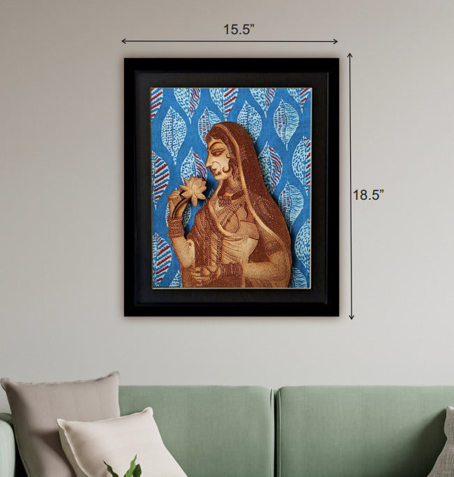 BANI THANI FRAME - Hand Block Print on Gajji silk