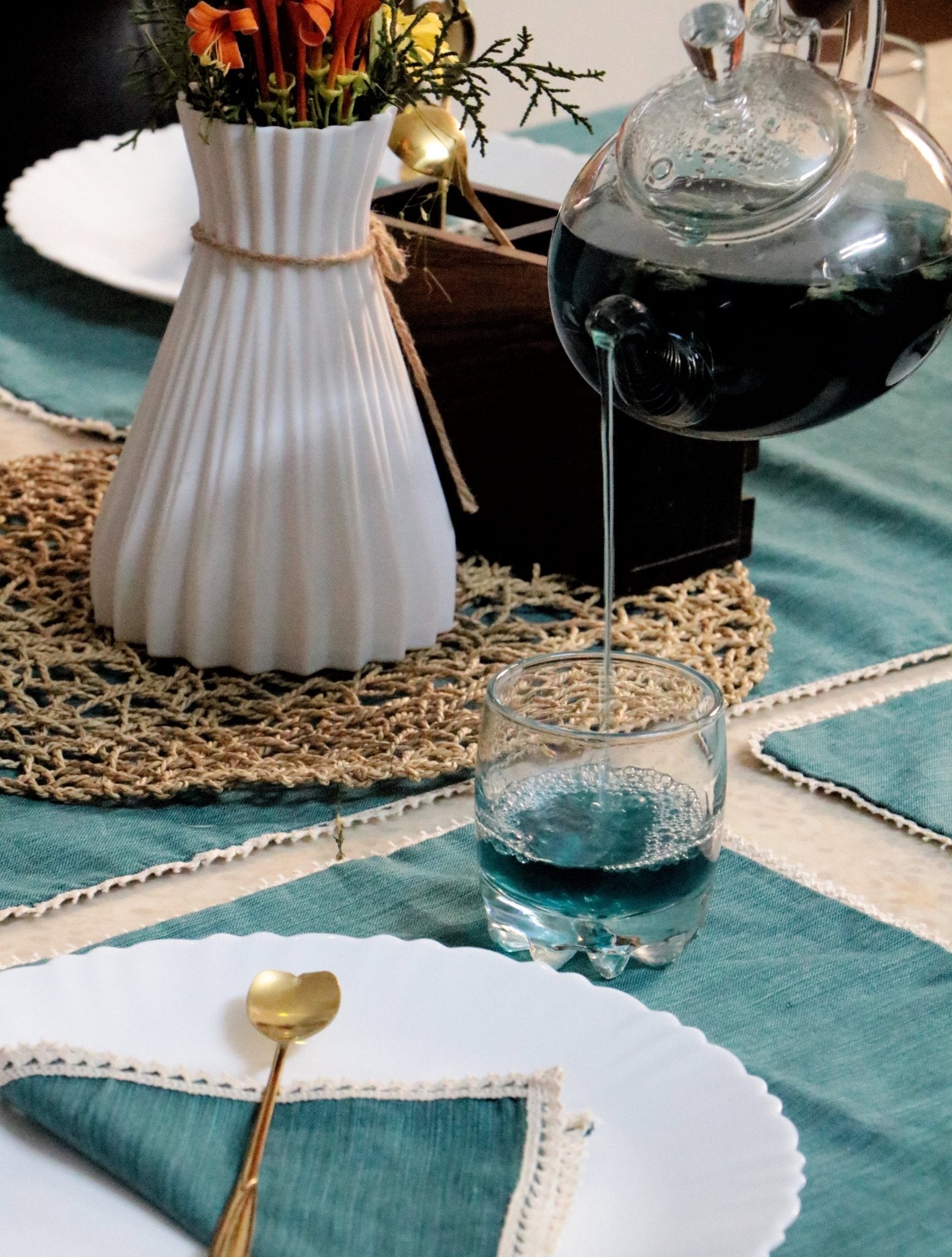 French Flax Table Linen Set :  Wedding Favors | House Warming | Soiree | Home