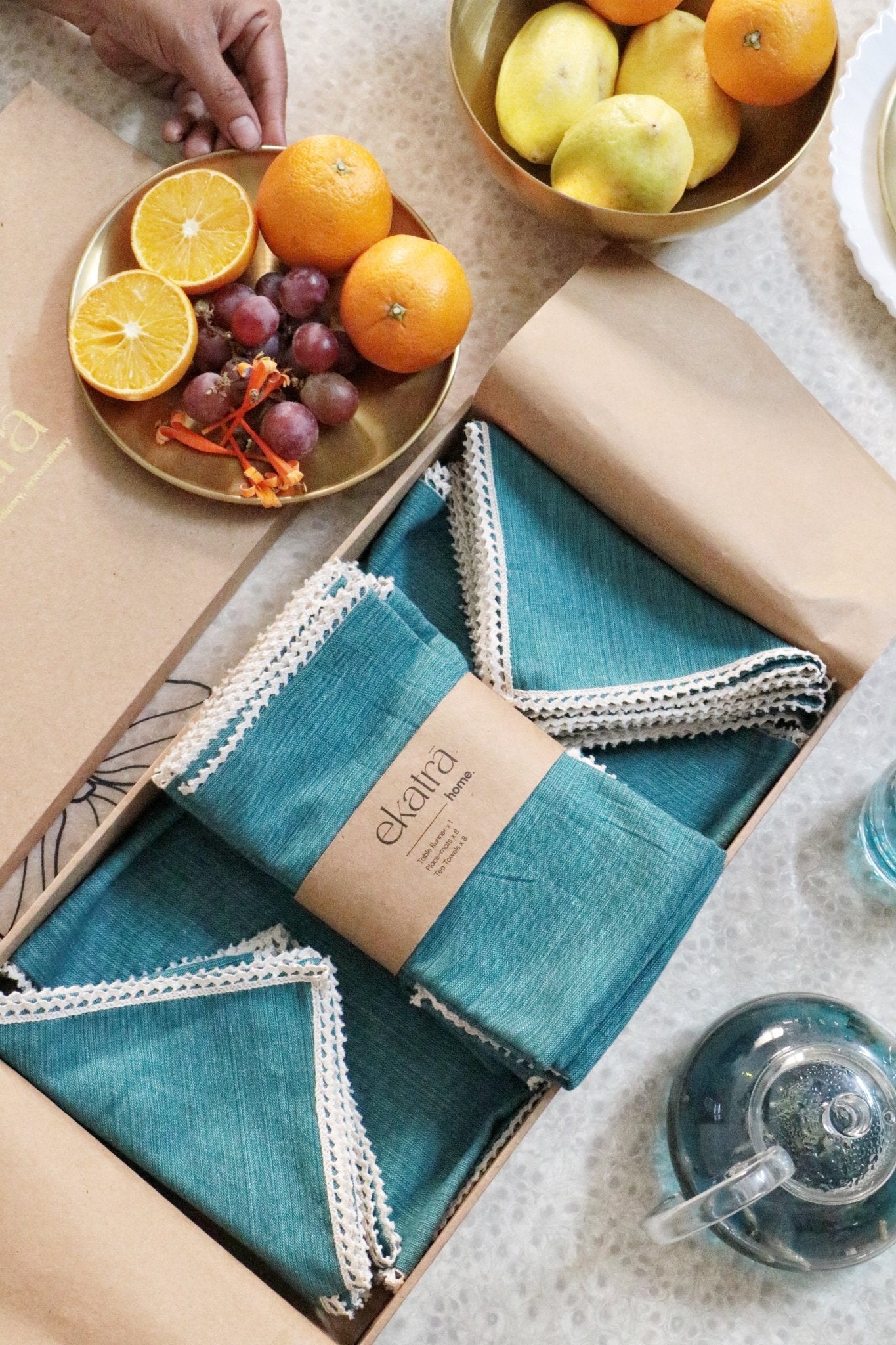French Flax Table Linen Set :  Wedding Favors | House Warming | Soiree | Home