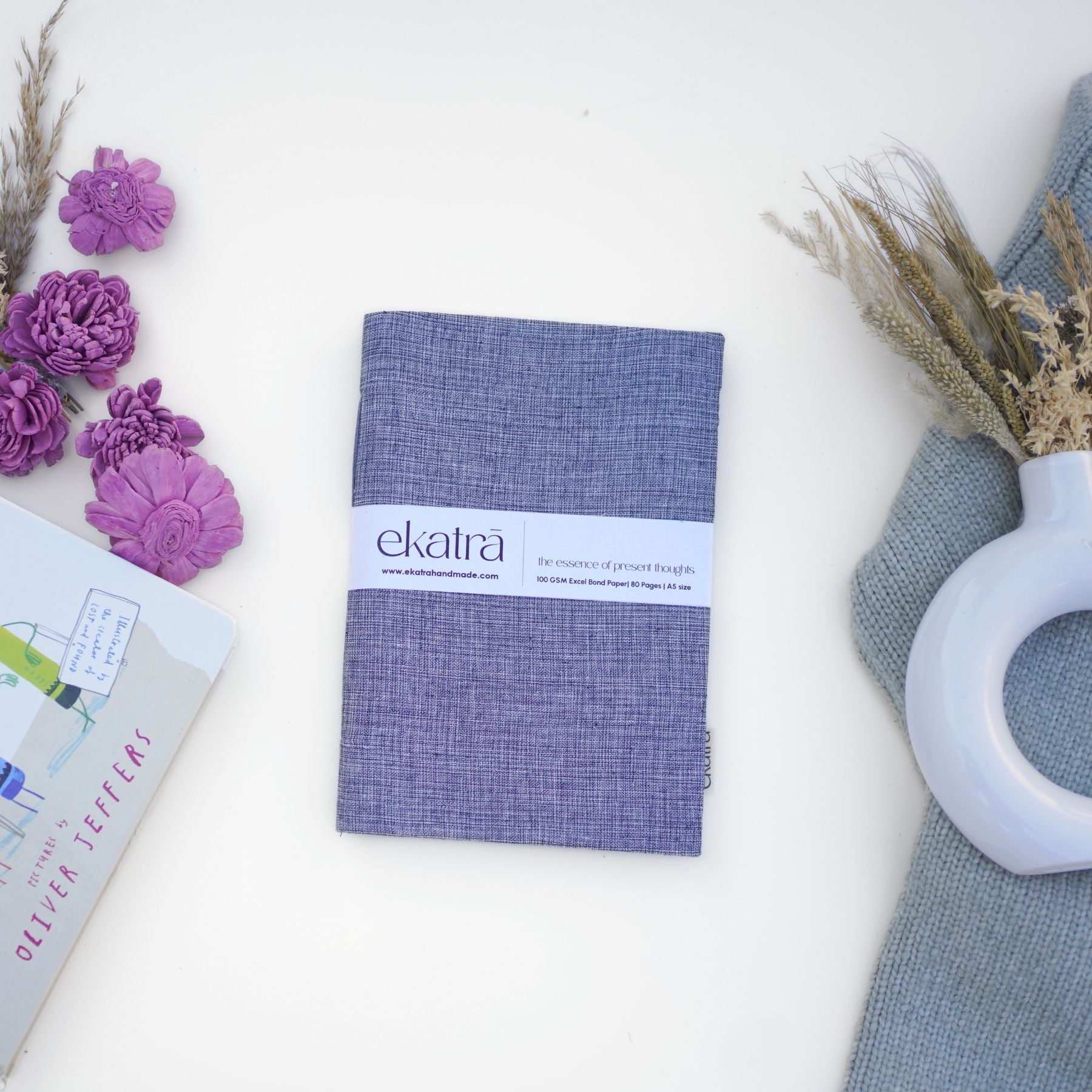 Handcrafted Sustainable A5 Unruled 100 GSM paper Journal by Ekatra