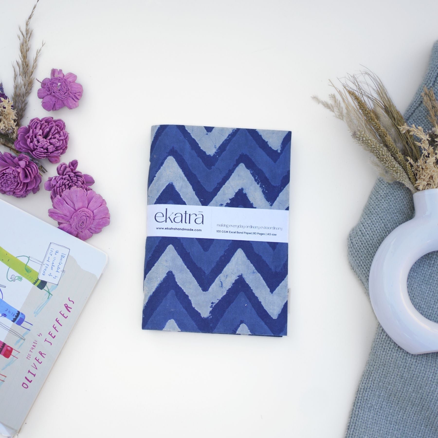 Handcrafted Sustainable A5 Unruled 100 GSM paper Journal by Ekatra
