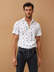 MULTICOLOR CARD PRINT WOVEN POLO