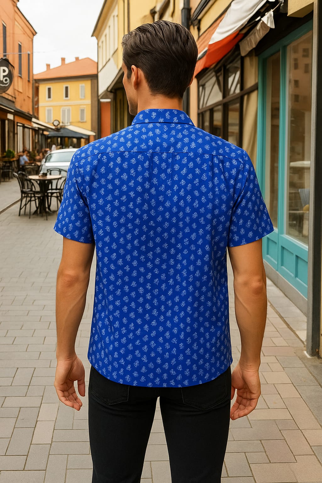 CACTUS PRINTED BLUE SHIRT