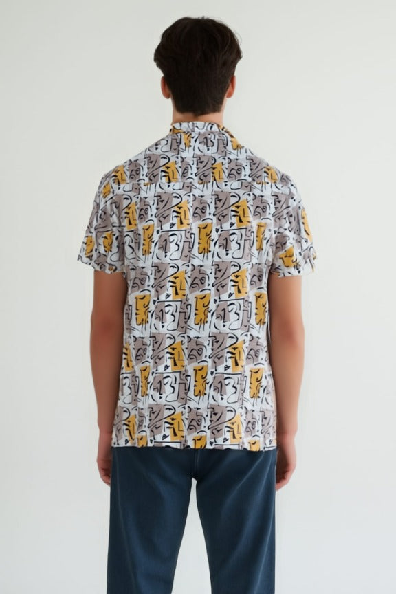 ABSTRACT FACE PRINT SHIRT