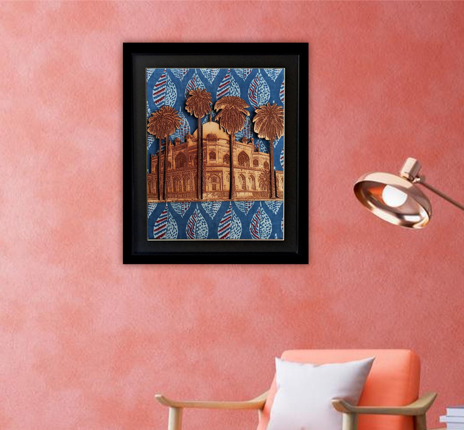 HUMAYUN’S TOMB FRAME - Hand Block Print on Gajji Silk