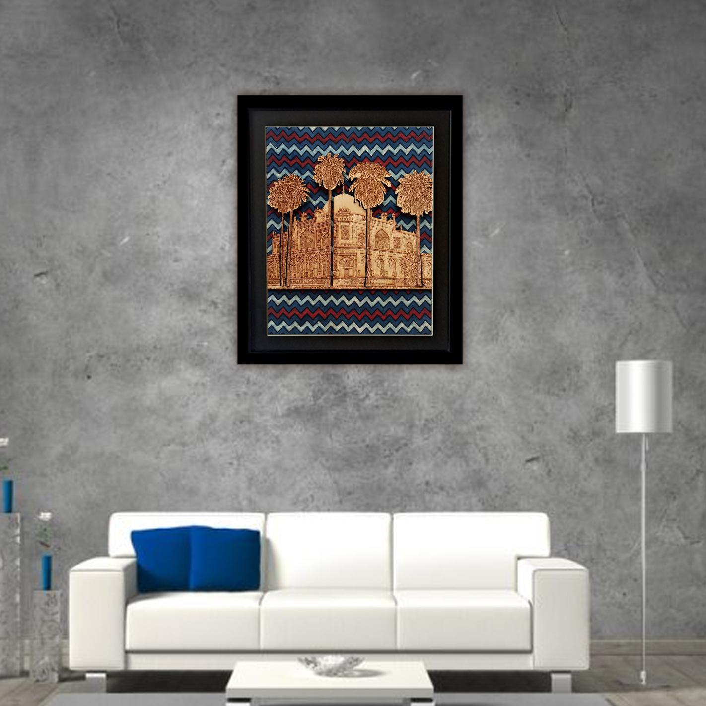 HUMAYUN’S TOMB FRAME - Zig-Zag Print on Silk