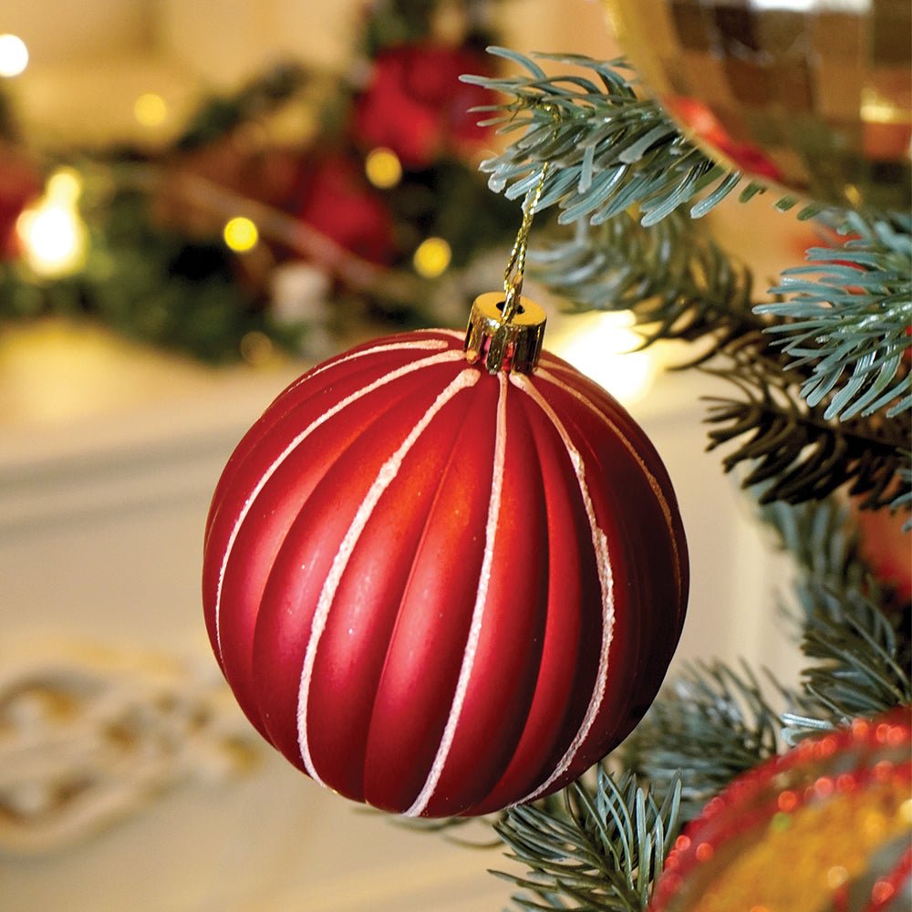 Little Surprise Box 16pcs  Stripes & Snowfall Red & Green  christmas Tree oranments XMAS Tree decoration set