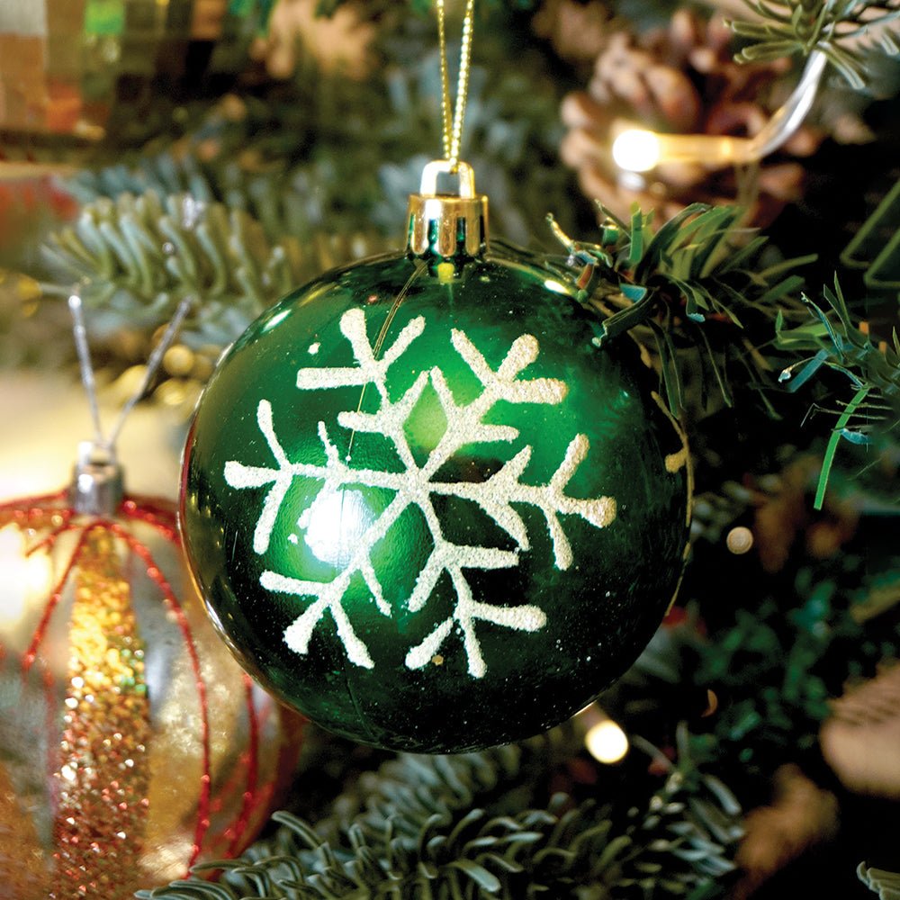 Little Surprise Box 16pcs  Stripes & Snowfall Red & Green  christmas Tree oranments XMAS Tree decoration set