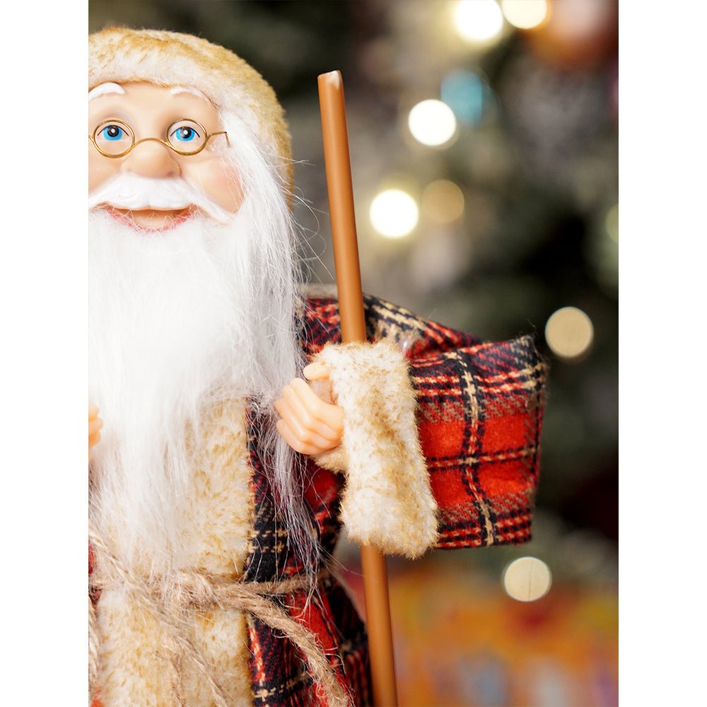 Little Surprise Box 17.5 inches Beige Furry Coat Santa Christmas Home & Table Décor