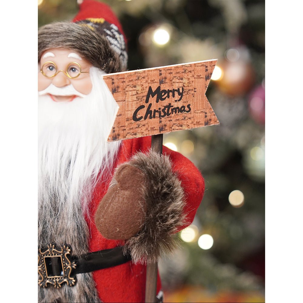 Little Surprise Box 18 inches Dark Maroon & Grey Wooden Signage Santa Christmas Home & Table Décor