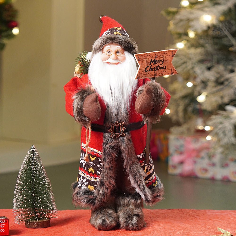 Little Surprise Box 18 inches Dark Maroon & Grey Wooden Signage Santa Christmas Home & Table Décor