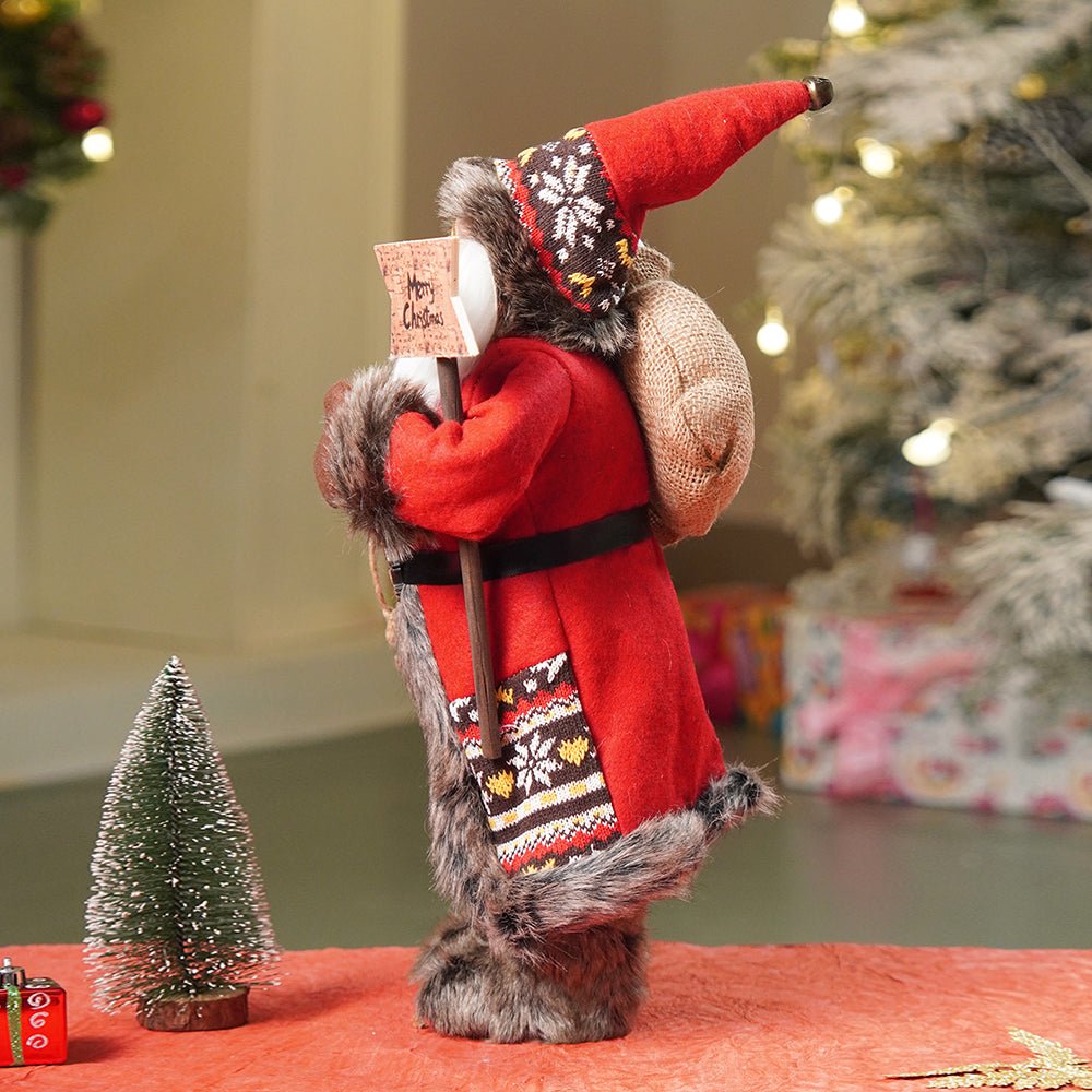 Little Surprise Box 18 inches Dark Maroon & Grey Wooden Signage Santa Christmas Home & Table Décor