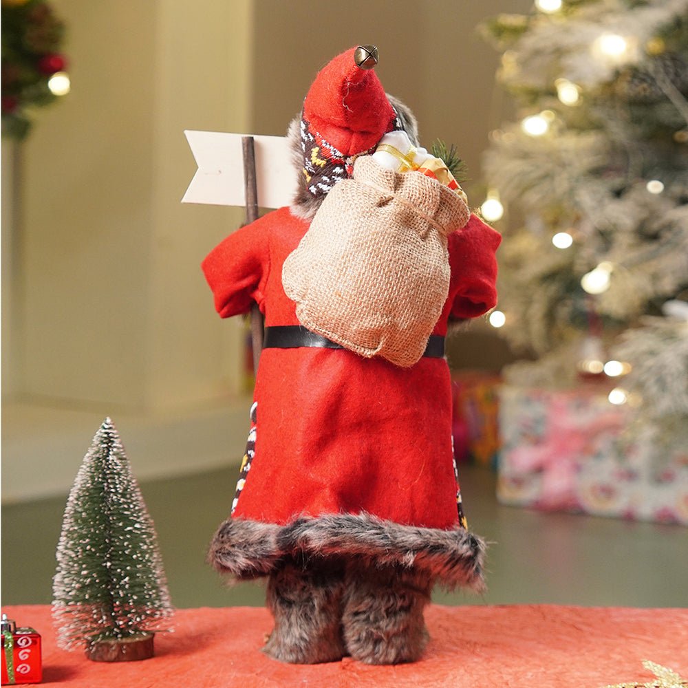 Little Surprise Box 18 inches Dark Maroon & Grey Wooden Signage Santa Christmas Home & Table Décor