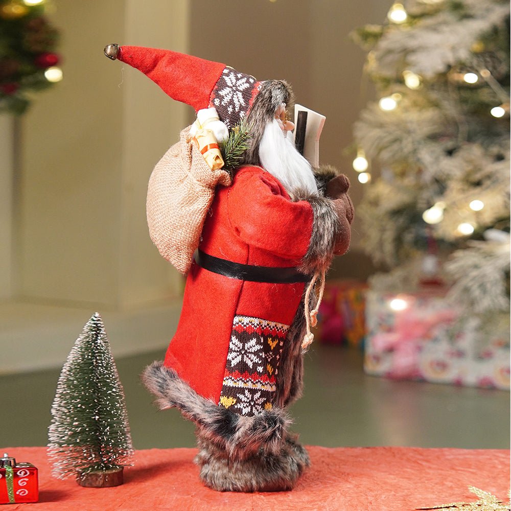 Little Surprise Box 18 inches Dark Maroon & Grey Wooden Signage Santa Christmas Home & Table Décor