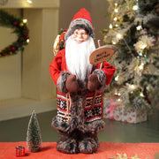 Little Surprise Box 24 inches Dark Maroon & Grey Wooden Signage Santa Christmas Home & Table Décor