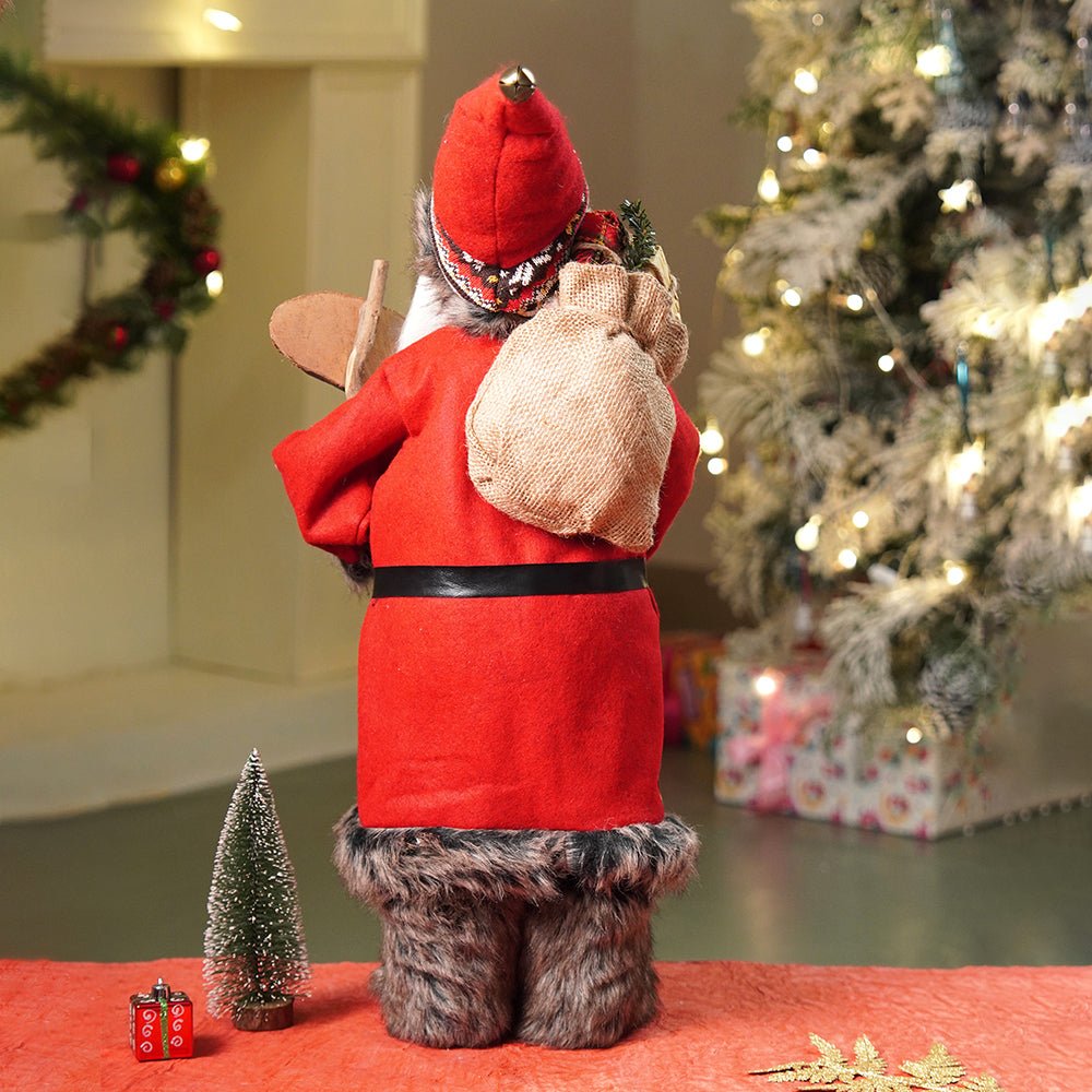 Little Surprise Box 24 inches Dark Maroon & Grey Wooden Signage Santa Christmas Home & Table Décor