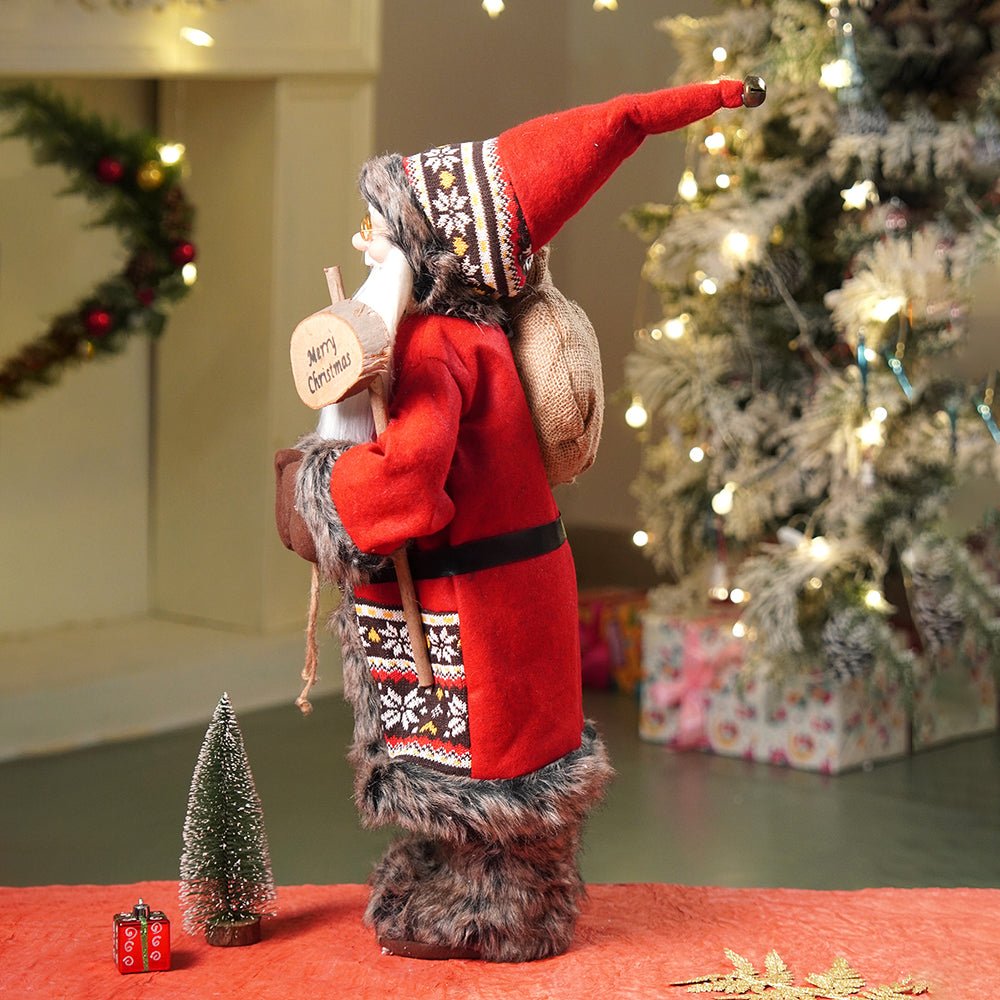 Little Surprise Box 24 inches Dark Maroon & Grey Wooden Signage Santa Christmas Home & Table Décor