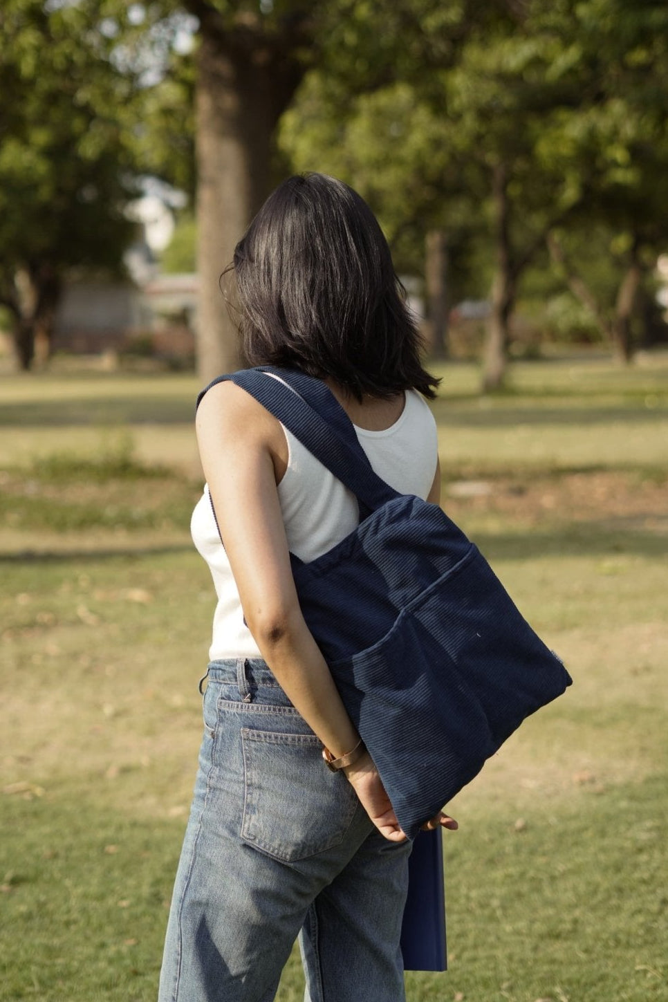 Minimalist Corduroy Day Tote