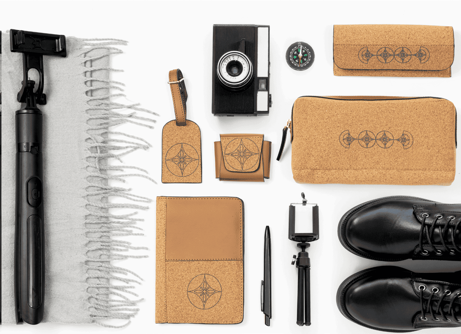 Basil Holiday Travel Set by Green Hermitage including passport holder, vanity pouch, eyewear case, AirPods cover and travel tag