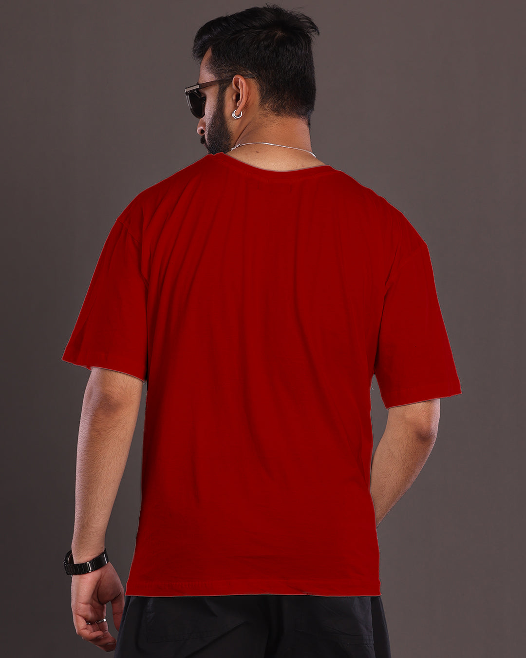 Men's Red Oversized T-Shirt - Naruto Fire(*)