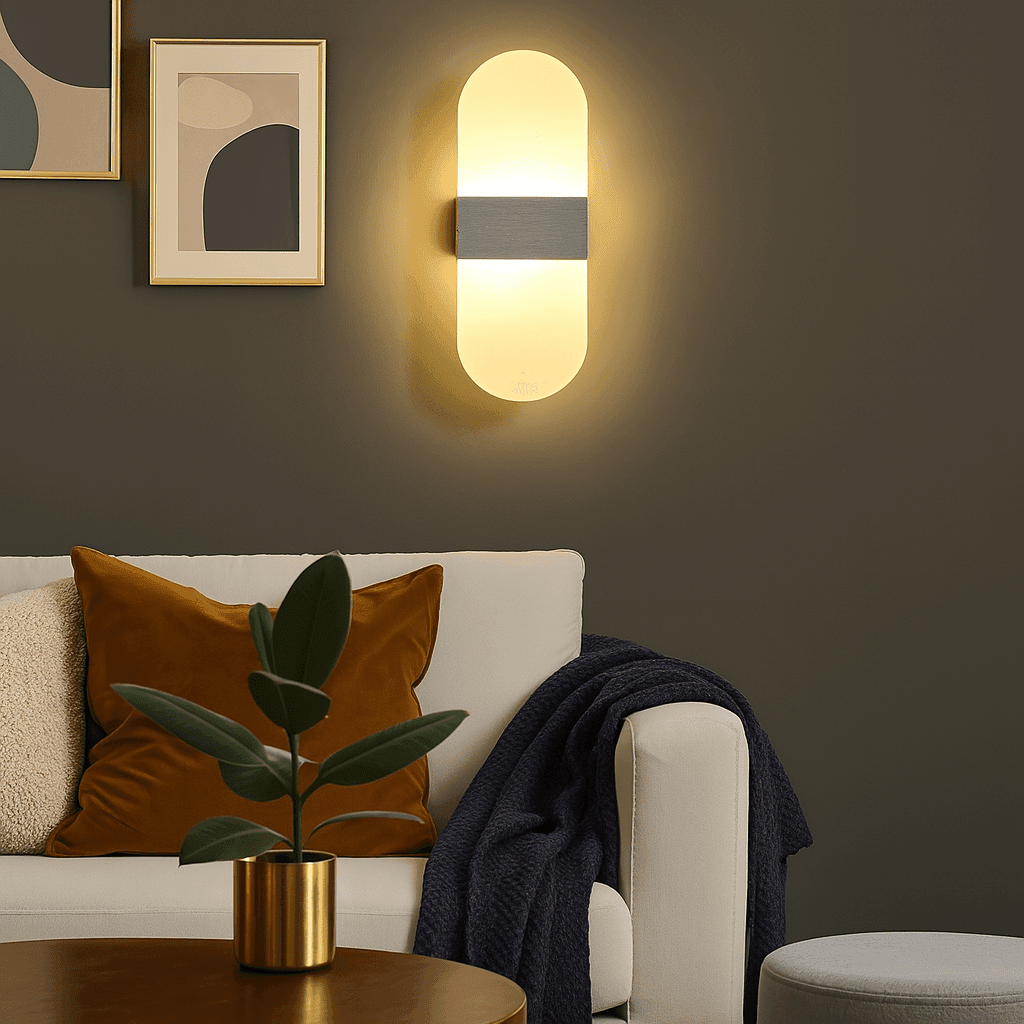 Rounded Acylic Wall Light - 15 Watt