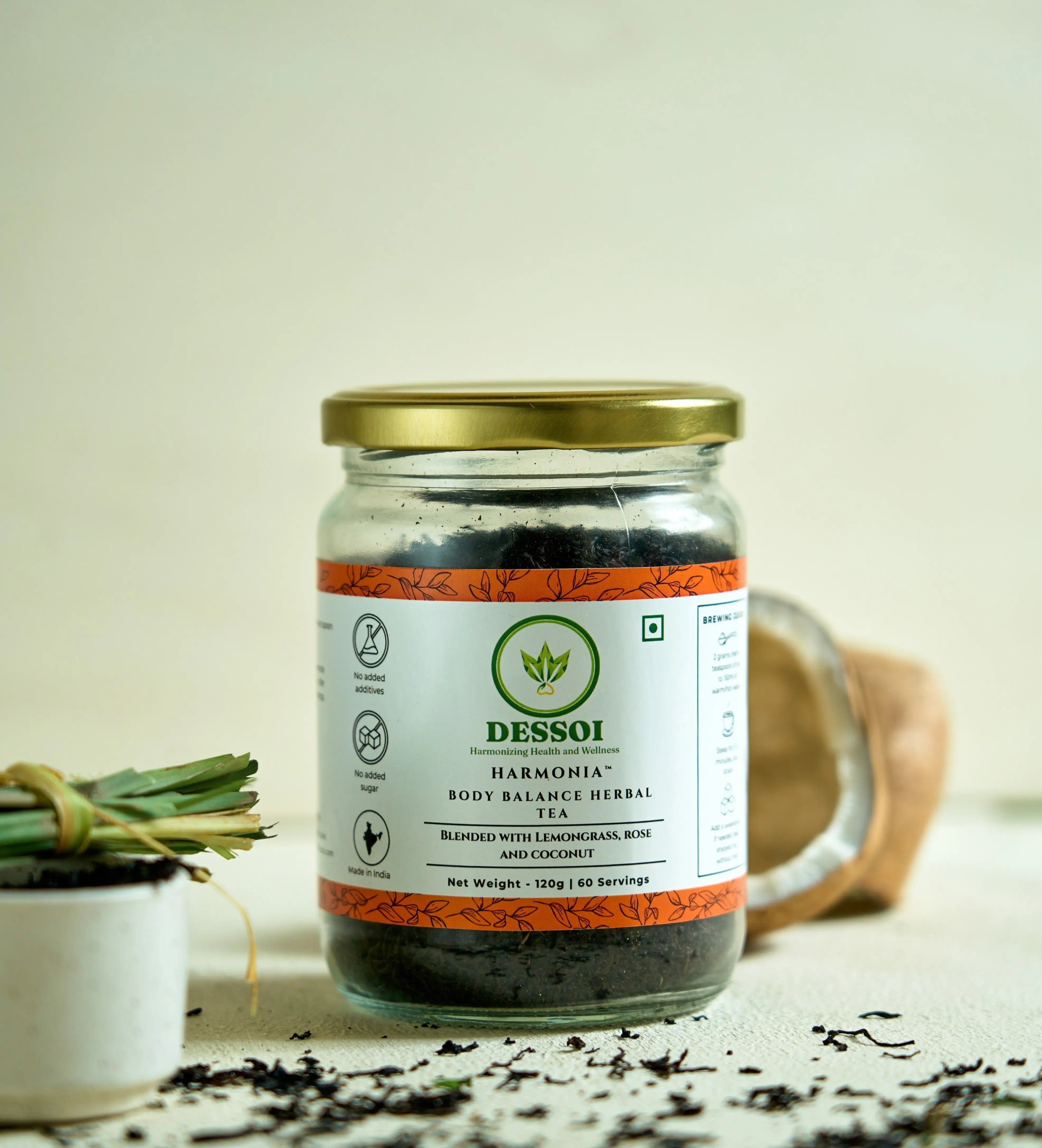 Harmonia Herbal Tea for Detox | With Coconut, Rose and Lemongrass