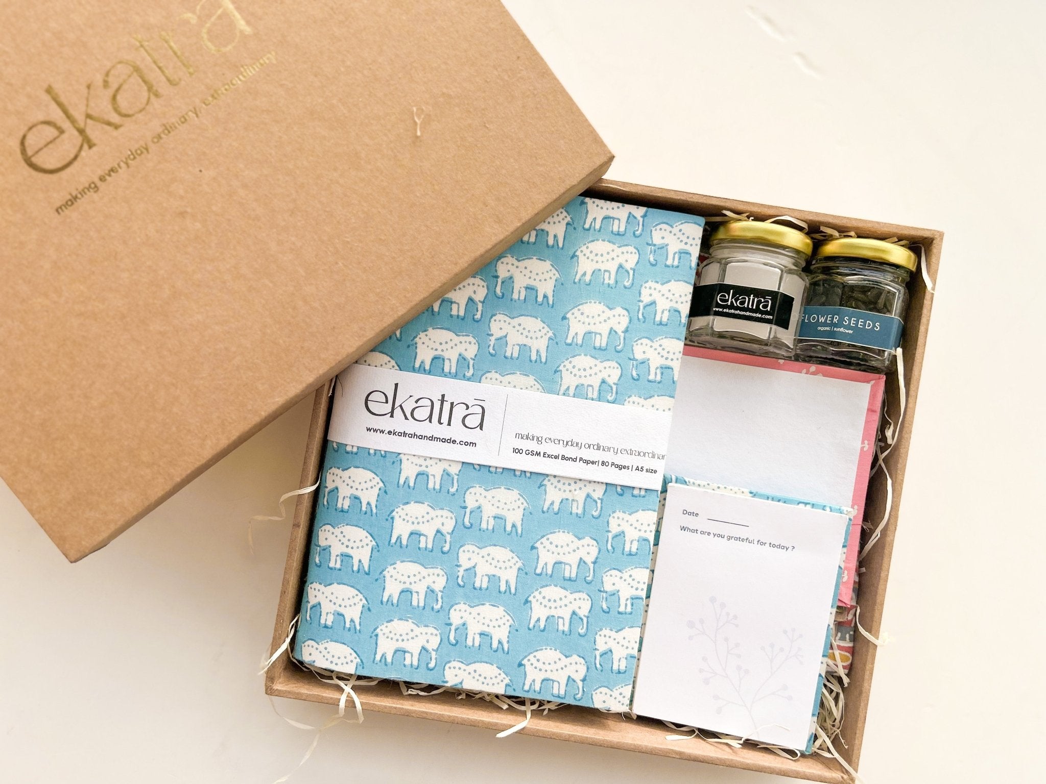 Sustainable Gratitude Hamper by Ekatra - Blue Elephant motif