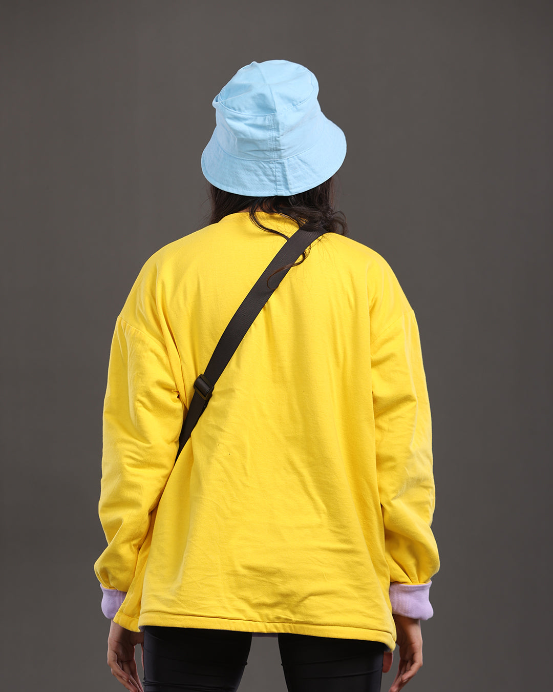 Two Looks, One Sweatshirt - Lilac & Sunflower Yellow Oversized Fit