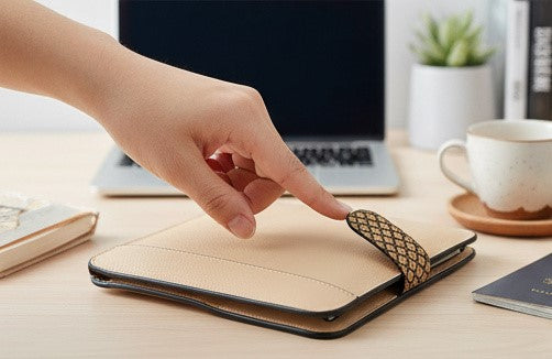 Vegan Leather Diary & Pen Set - Almond