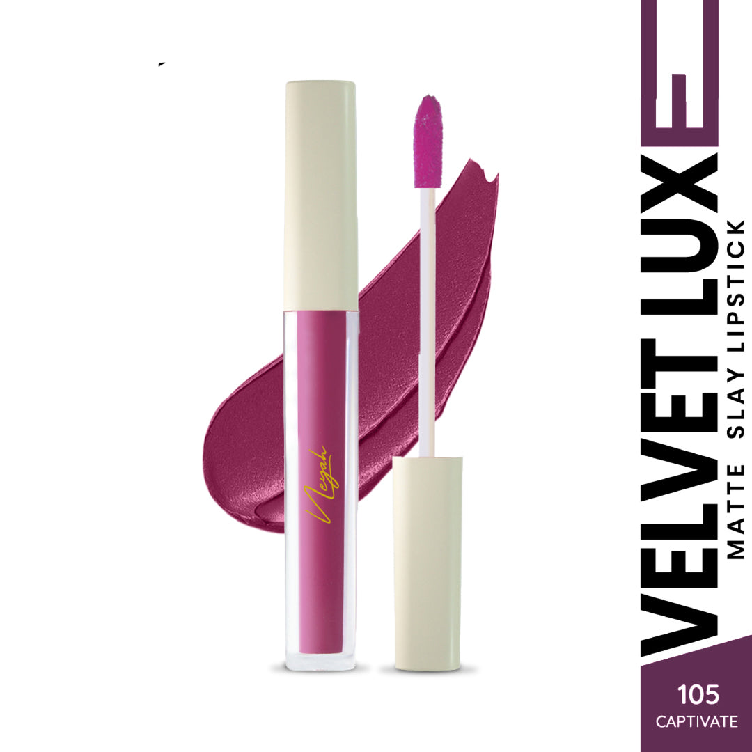 Velvet Luxe Matte Slay Non-Transfer Lipstick – Enriched with Moringa Oil & Vitamin E