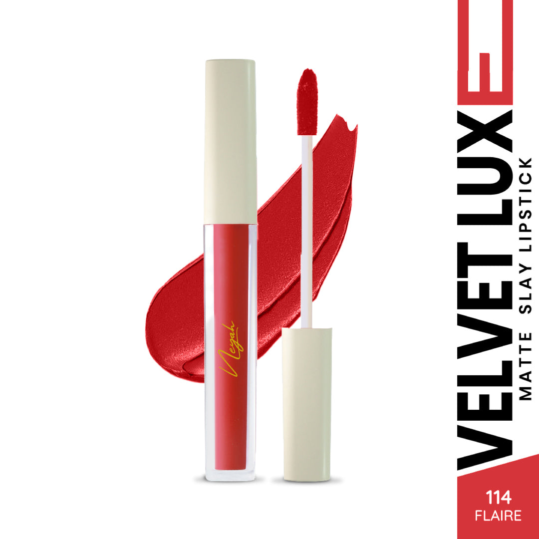 Velvet Luxe Matte Slay Non-Transfer Lipstick – Enriched with Moringa Oil & Vitamin E