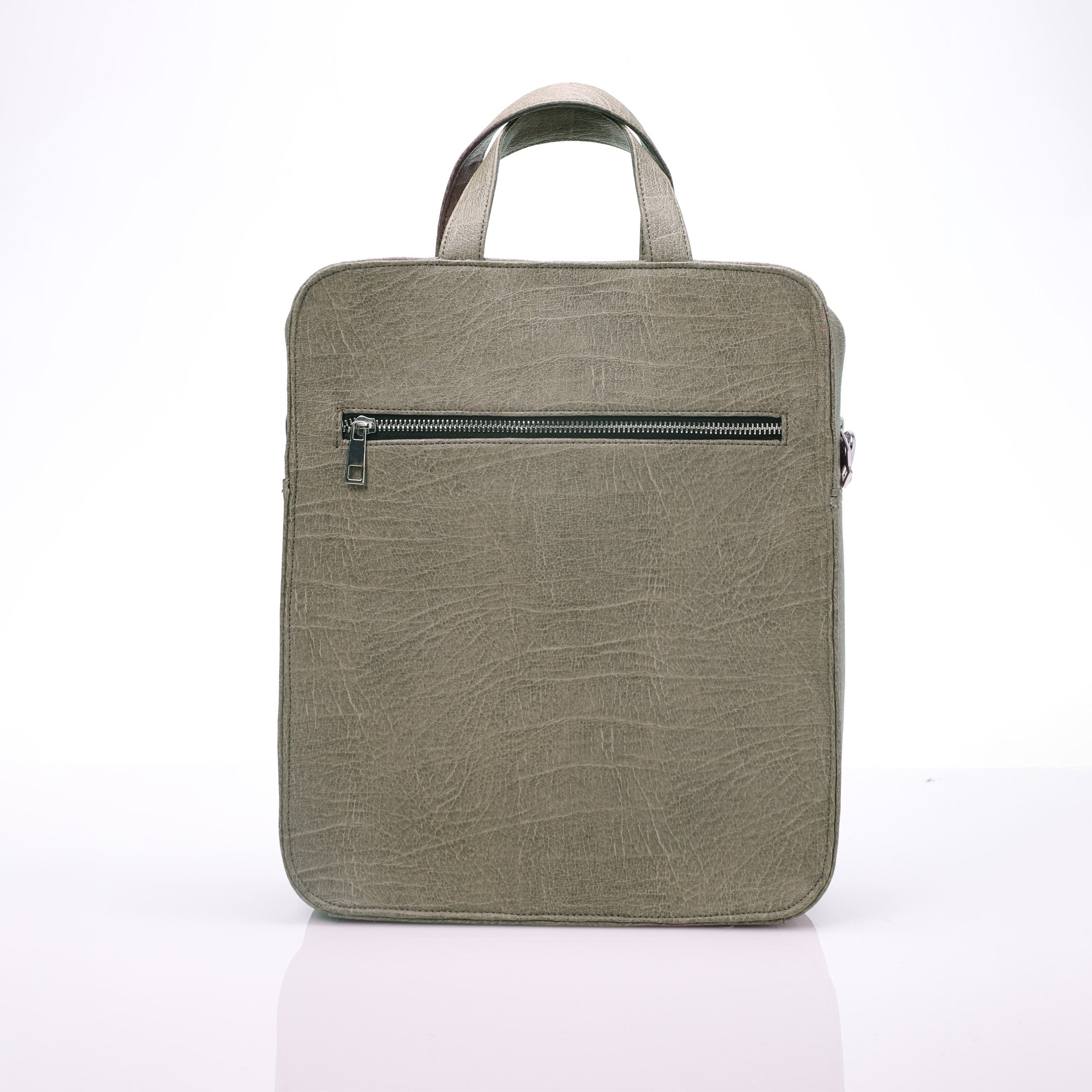 Audrey Apple Leather Laptop Bag - Olive