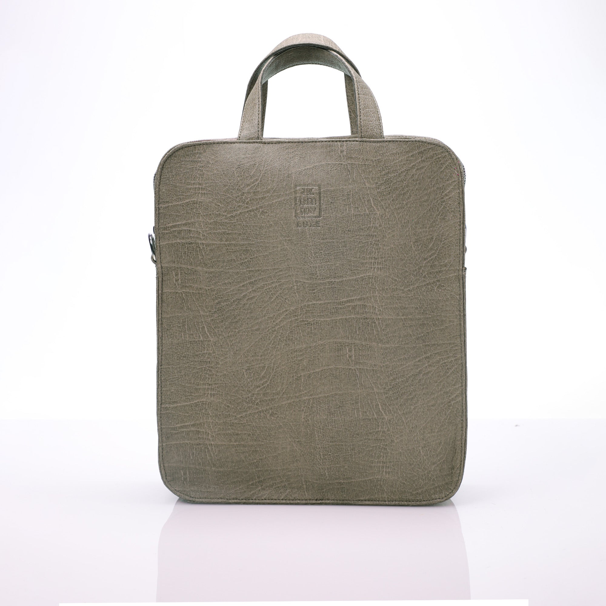 Audrey Apple Leather Laptop Bag - Olive