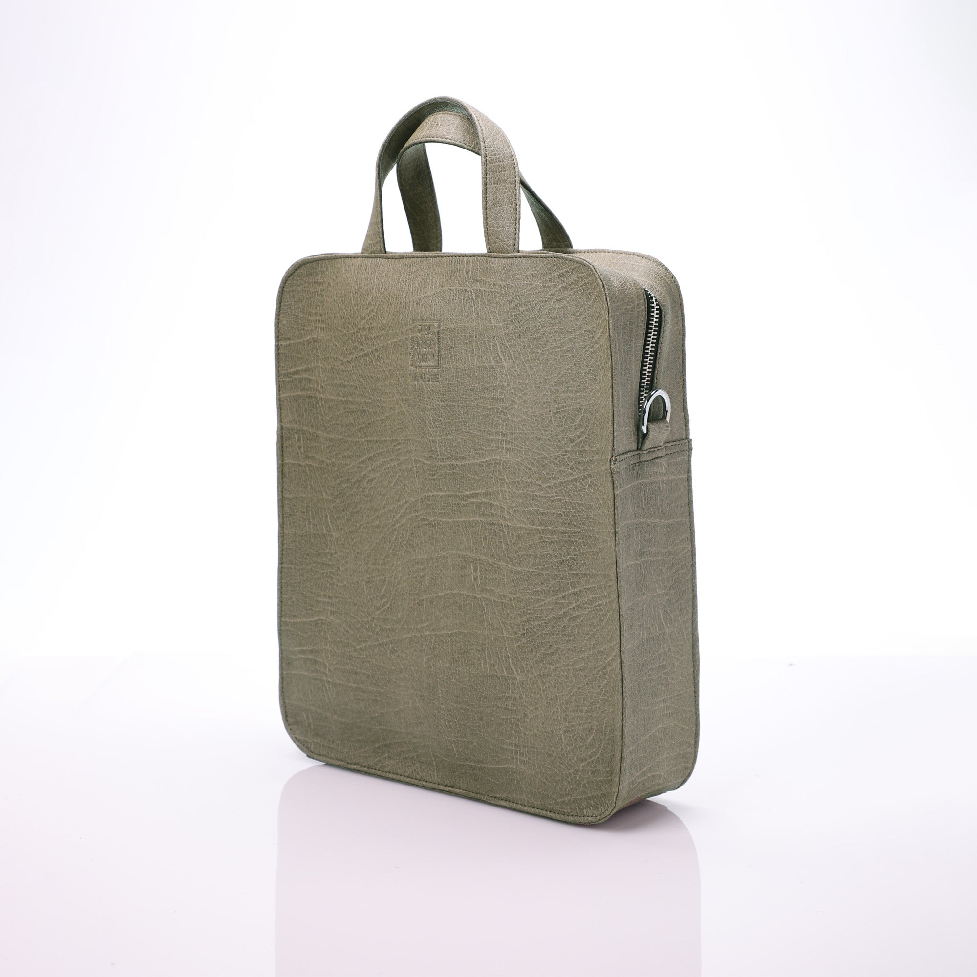 Audrey Apple Leather Laptop Bag - Olive